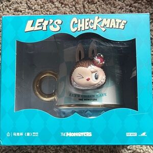 The Monsters Let's Checkmate Rabbit Mug - Brown and Gold